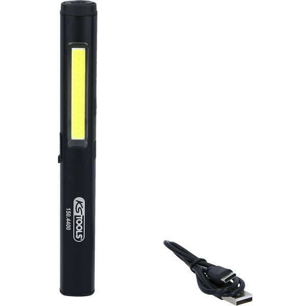 KS TOOLS LED COB Stripe Inspektionslampe 350 Lumen mit UV-Spot LED und Laserpointer - 150.4400