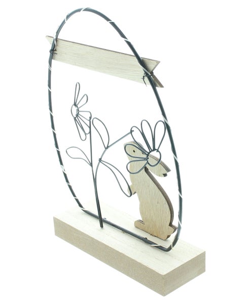 FRANK FLECHTWAREN | LED-Ei Frohe Ostern, METALL, MDF, KUNSTSTOFF, 15,5 x 6 x 21 cm