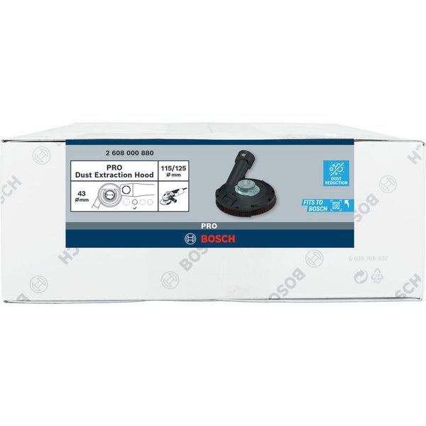 Bosch PRO Dust Extraction Hood für Winkelschleifer ohne Schlüssel klein 115/125 mm - 2608000880