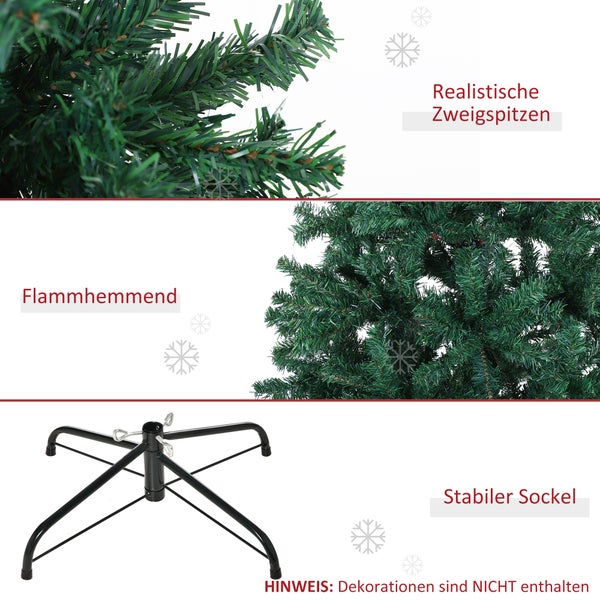 HOMCOM Weihnachtsbaum, ∅102 x H180 cm, PVC, Grün