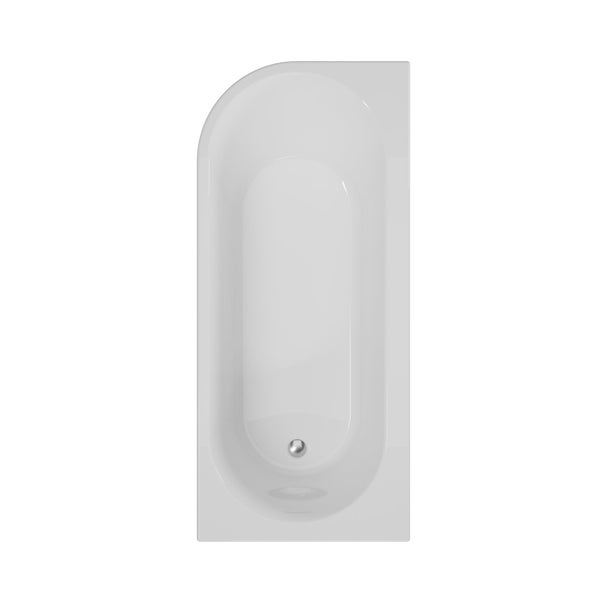 Rechteckige Badewanne mit D-Form und Ablaufgarnitur