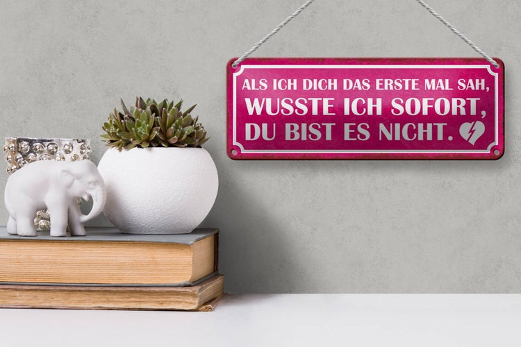 Blechschild Spruch 27x10cm als ich dich das erste Mal sah Dekoration