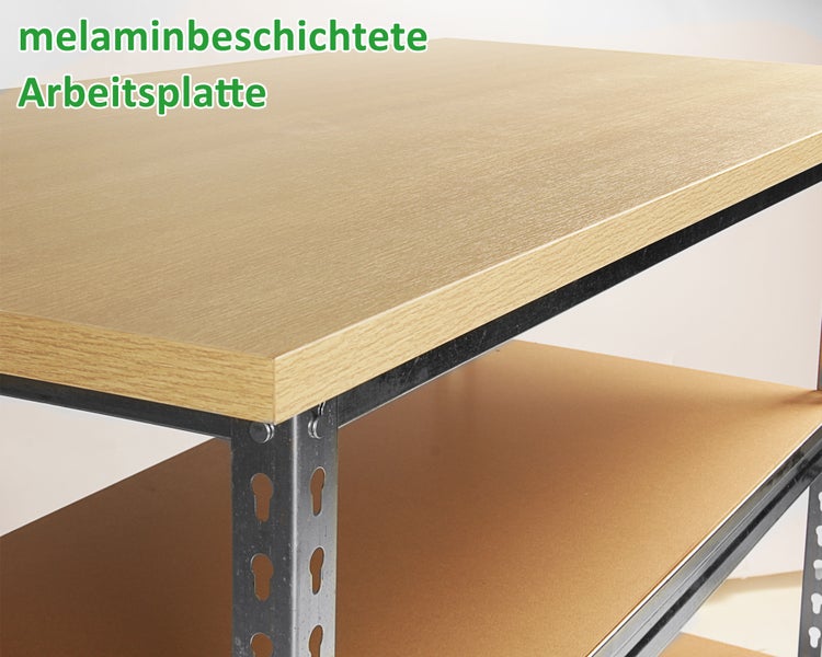 Ondis24 Werkstatt Set 120 cm Werkbank Uwe mit Hängeschrank und Lochwand, Werkstatteinrichtung, Werkbank