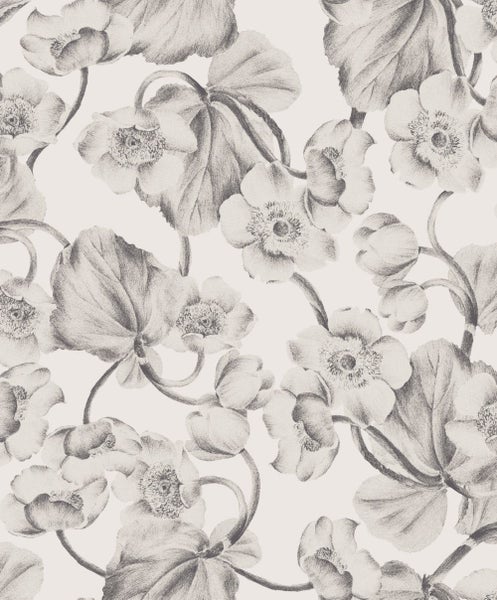 Masureel Tapete Blumen Grau - 53 cm x 10.05 m - 630627