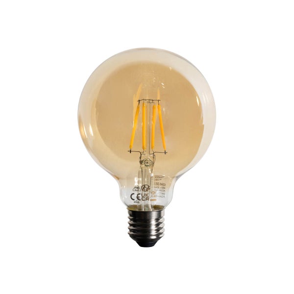 LED-Filament-Leuchtmittel in Globusform mit E27-Sockel und goldfarbenem Glas