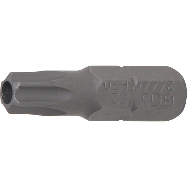 BGS Bit Antrieb Außensechskant 6,3 mm (1/4) T-Profil (für Torx) mit Bohrung T30 - 2444