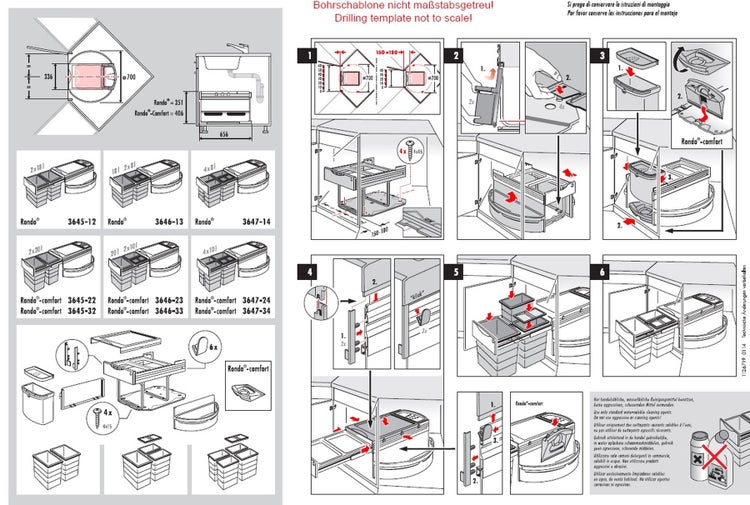 Anleitung für Rondo Abfallsammler und Bohrschablone