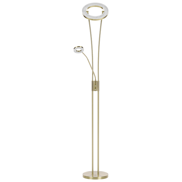 Moderne LED Deckenfluter Stehleuchte mit Leselicht aus Metall