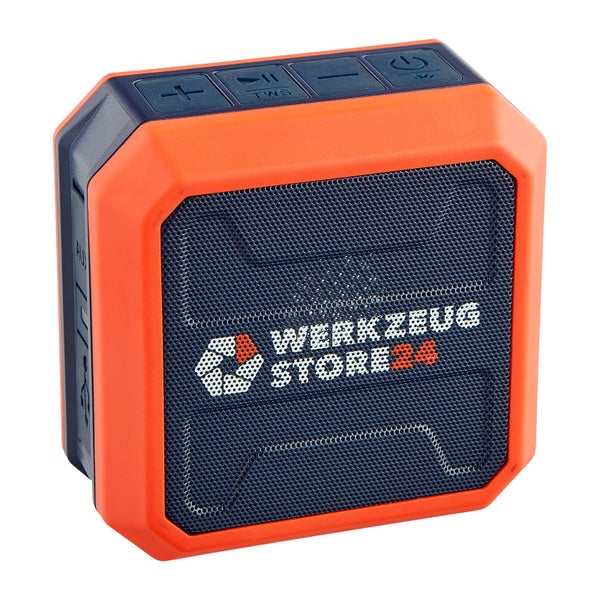 Tragbarer Bluetooth Lautsprecher mit Werkzeugstore24 Logo