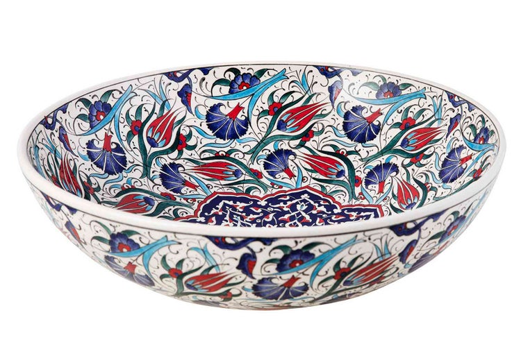 Dekorative Keramikschale mit Blumenmuster