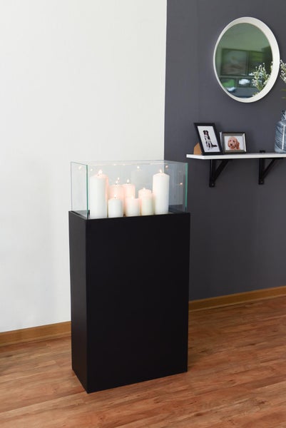VIVANNO Windlicht CANDELA XL 100x50x26 cm Alu-Verbund Schwarz matt