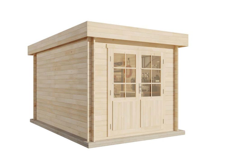 Alpholz Gartenhaus Cuxhaven-28 C Gartenhaus aus Holz, Holzhaus mit 28 mm Wandstärke, Blockbohlenhaus mit Montagematerial, Naturbelassen 2,5x4m