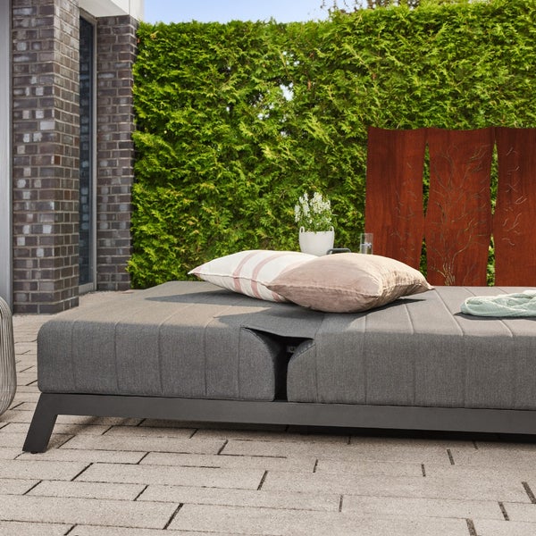 Home Deluxe - Sonnenliege - VALENCIA, Maße: ca. 203 x 144 x 38 cm, inkl. Sitz- und Rückenkissen aus Quick-Dry-Stoff I Gartenliege Loungebett Doppelliege Sonnenbett