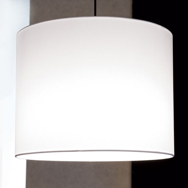 Lampenschirm (Ø 40 cm), Stoff, Höhe 30 cm, rund, Aufnahme für Fassung E27 42 mm, Ersatzschirm für Hängelampen, Stehlampen, Weiß