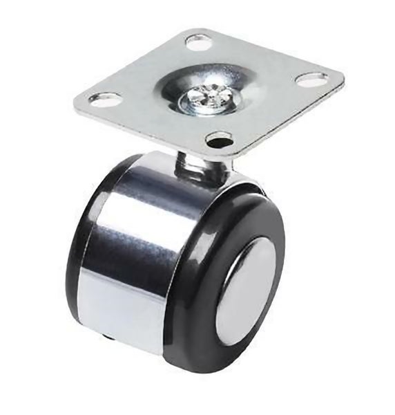 Möbelrolle mit Anschraubplatte aus Metall, Lenkrolle für Möbelstücke