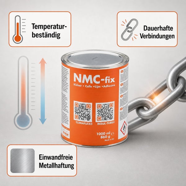 NMC fix Kleber Dose 1000 Milliliter für temperaturbeständige und dauerhafte Verbindungen mit Metallhaftung.