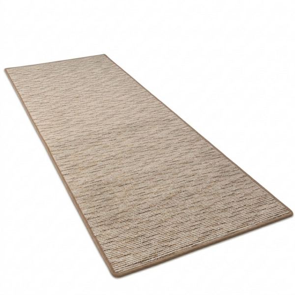 Teppich-Läufer mit horizontaler Rippenstruktur und geketteltem Rand.