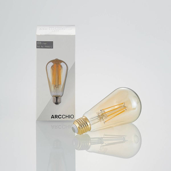 LED-Filament-Leuchtmittel ST64 E27 6,5 Watt 650 Lumen von Arcchio mit Verpackung.