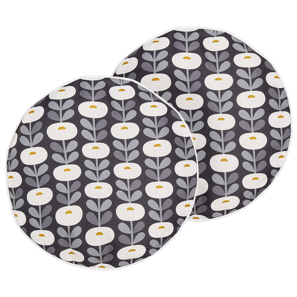 Gartenkissen 2er Set VALSORDA Geometrisches Muster 40 x 40 cm Grau
