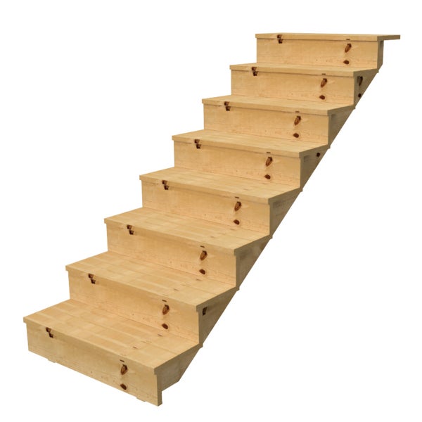 Holztreppe mit sieben Stufen