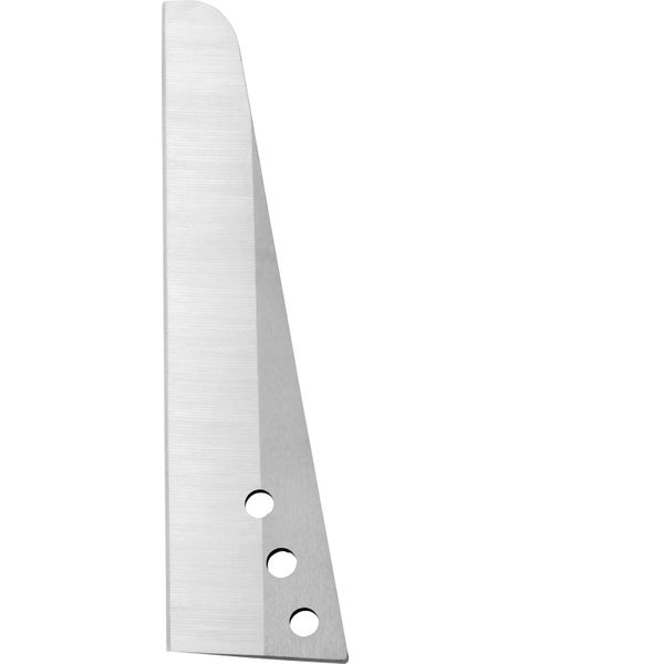 Ersatzklinge aus Stahl mit drei Befestigungslöchern und spitz zulaufender Form