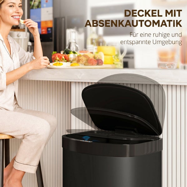 HOMCOM Sensor Mülleimer 55L Abfalleimer mit