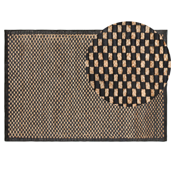 Teppich GERCE Schwarz 140 x 200 cm Echtleder