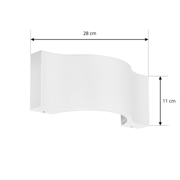 Lucande LED Wandleuchte außen Jace (spritzwassergeschützt (Modern) in Weiß aus Aluminium (1 flammig, ) - Außenwandleuchten Wandlampe Led Außenlampe Outdoor für Außenwand/Hauswand