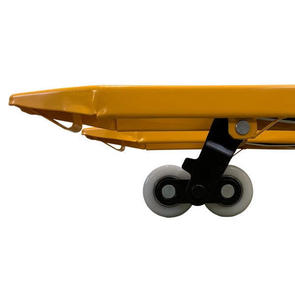 Detailansicht Gabelhubwagen mit Rädern