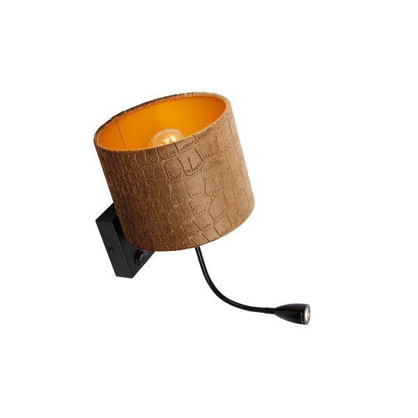 Wandleuchte mit Lampenschirm und zusätzlichem Lesearm