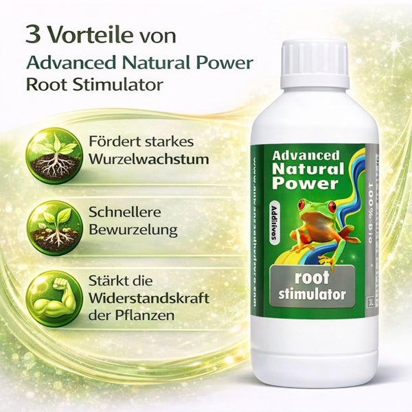 Advanced Natural Power Root Stimulator, 1 Liter Flasche. Vorteile: fördert Wurzelwachstum, schnellere Bewurzelung und Pflanzenwiderstandskraft.