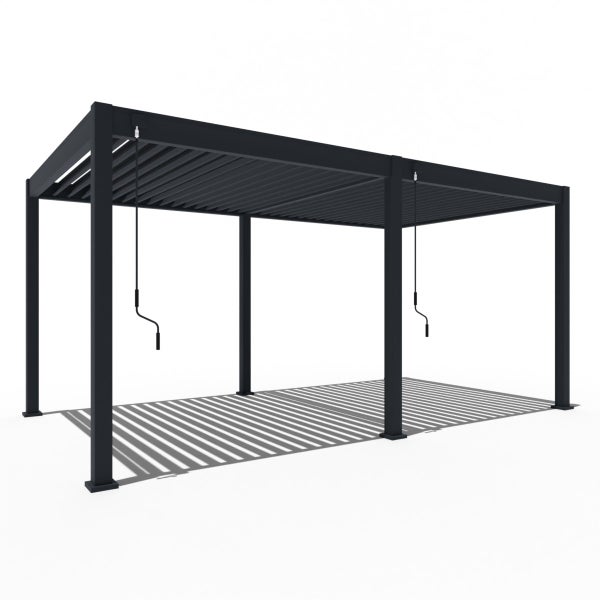 Weide Classic Alu-Stahl Pavillon 3 x 5,3 M Anthrazit Pergola Freistehend mit Pfostenstärke 11,6 cm x 11,6 cm