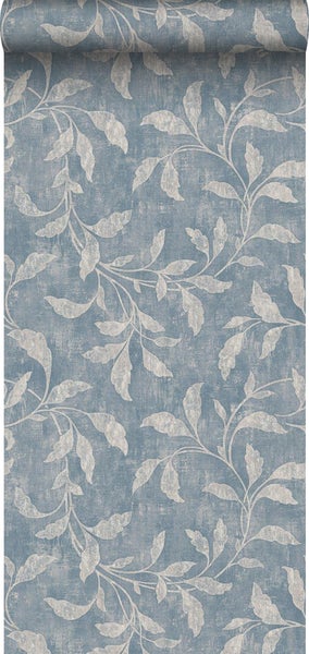 Borastapeter Tapete Blätter Graublau - 53 cm x 10.05 m - 660255