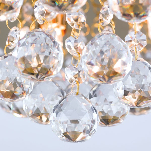 Deckenluster Kristall 4-flammig gold