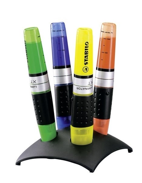STABILO Textmarker Textmarker LUMINATOR, 4er Tischset - gelb, grün, royalblau, orange