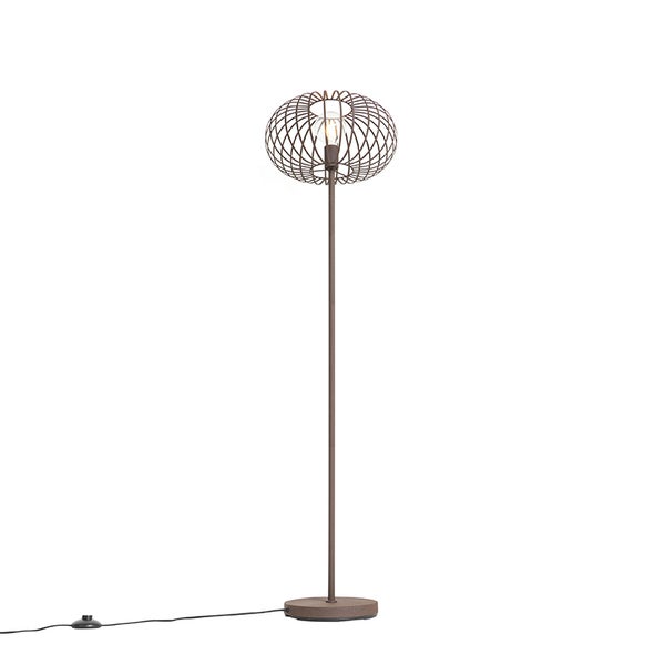 Stehlampe mit Metallgestell und runder Basis