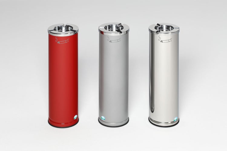 PROREGAL Robuster Ascher Mit Poliertem Aschereinsatz 0,2 Liter HxBxT 66 x 20 x 20 cm Verzinkter Stahl Grau