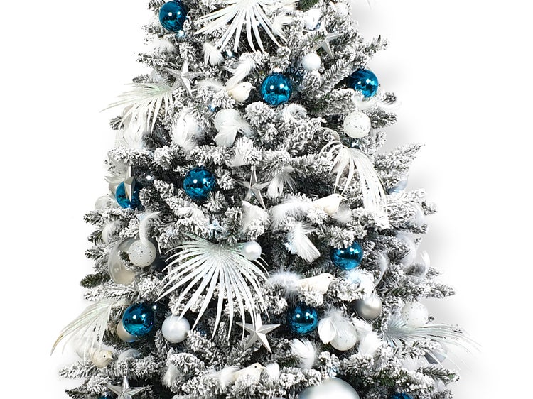 LAALU Set Weihnachtsschmuck 215 Stück in Box POLAR BLUE für Weihnachtsbaum 300-600 cm