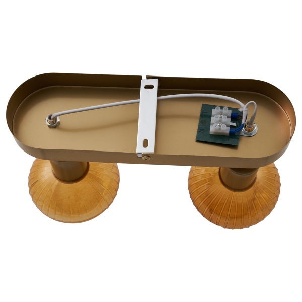 Innenansicht einer Wandleuchte mit zwei Lampen