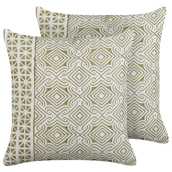 Dekokissen 2er Set LARICS Baumwolle 45 x 45 cm Grün Orientalisches Muster