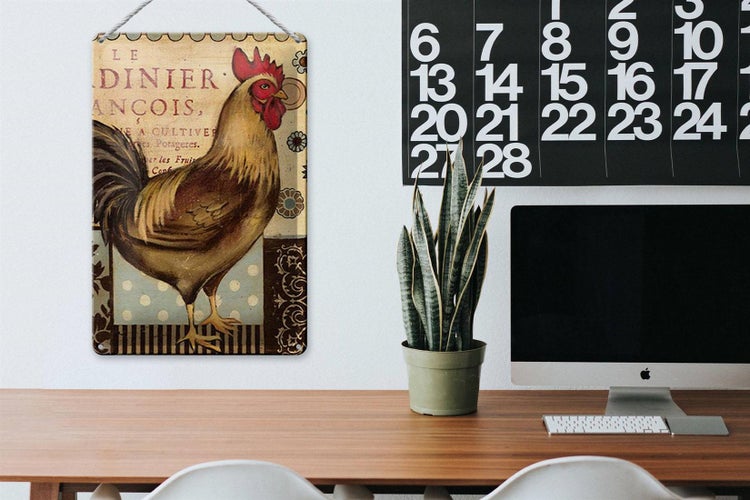 Blechschild Spruch 20x30cm Nostalgie Huhn Vintage Antik