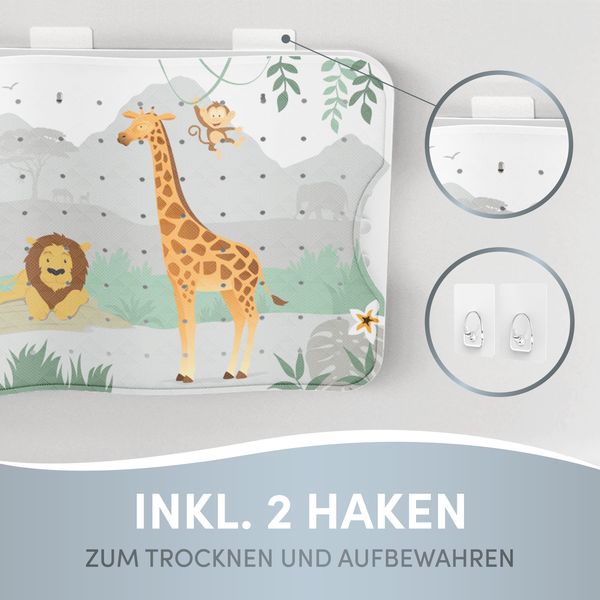 avakido® Badewannenmatte Kinder rutschfest - Inklusive 2 Haken zum Aufhängen - 100% BPA-Frei, Wanneneinlage, Antirutschmatte Badewanne - schimmelresistent & maschinenwaschbar