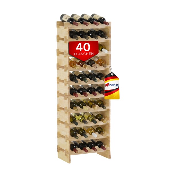 Weinregal aus Holz für 40 Flaschen von Proregal.