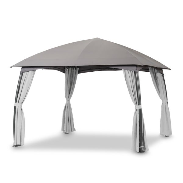Pavillon Milena 330 x 330 x 270 cm, mit Seitenteilen, lichtgrau