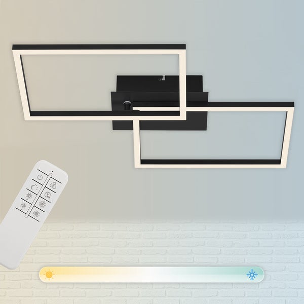 LED Deckenleuchte Wandlampe Dimmbar Fernbedienung CCT 30W schwarz Briloner