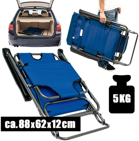 Campingstuhl Liegestuhl Freizeitliege Sonnenliege Strandliege Campingliege Klappliege Liege 153cm | Dunkelblau