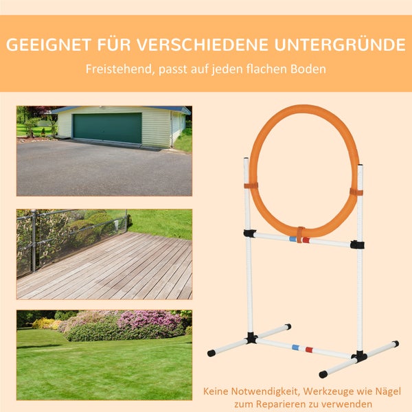 PawHut Hundetrainingsset, Modell 4, PE-Kunststoff, Weiß + Orange
