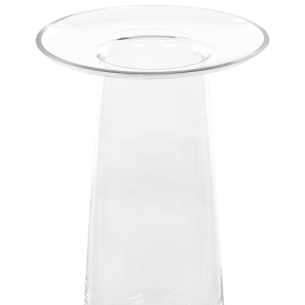 Transparente Vase aus Glas mit breitem Rand, Hyazinthenglas.