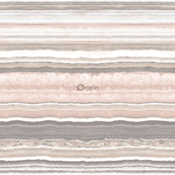 Tapete mit horizontalen Streifen in Marmoroptik