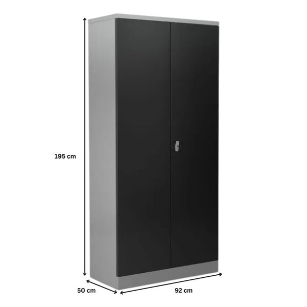 PROREGAL Stahlschrank Bee 6 Fachböden HxBxT 195 x 92 x 50 cm Verzinktes & Verstärktes Fachbodenmaterial Grau & Anthrazit